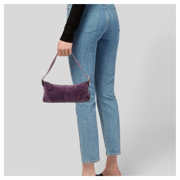 Vintage Coach 7470 Suede Hamptons Demi Baguette Hobo Bag - Picture 12 of 14